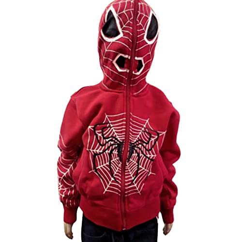 NIKDUCK Y2k Full Zip Up Hoodie Women Oversized Goth Sweatshirt E-Girl Rhinestone Long Sleeve Graphic Jacket Streetwear (Standard, 25-Red, L)