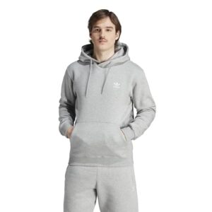 adidas originals men's trefoil essentials hoodie, medium grey heather