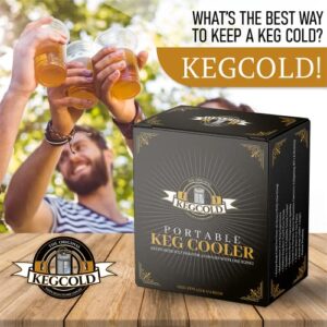 KEGCOLD Portable Keg Cooler - Foldable, Reusable, Lightweight, Insulated, and Easy Setup (1/6 Size Keg, Sixtel)