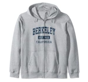 berkeley california ca vintage athletic sports design zip hoodie