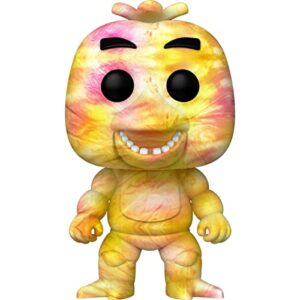 pop five nights at freddy's - tie dye chica funko vinyl figure (bundled with compatible box protector case), multicolor, 3.75 inches