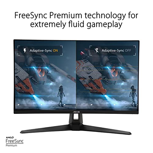 ASUS TUF Gaming 27” 1440P Monitor (VG27AQA1A) - QHD (2560 x 1440), 170Hz (Supports 144Hz), 1ms, Extreme Low Motion Blur, Freesync Premium, Eye Care, HDMI, DisplayPort, Shadow Boost, Speakers, HDR