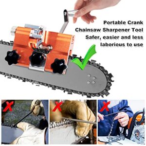 ZFULVO Chainsaw Sharpener,Chainsaw Vise and Hand-Cranked Chainsaw Sharpening Jig Kit,Portable Chain Saw Shaperener Tool for All Chain Saws and Electric Saws, with 5 Grinding Rod