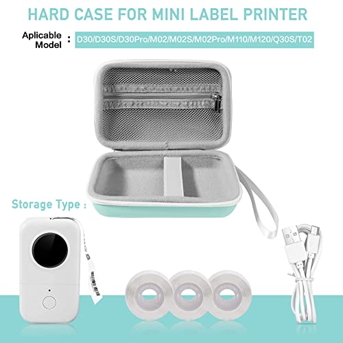 Mini Label Maker Storage Holder Box for Phomemo D30/D35, JADENS D11, Memoking, COLORWING, and SUPVAN with Tape Paper Roll & USB Cable (Box Only)