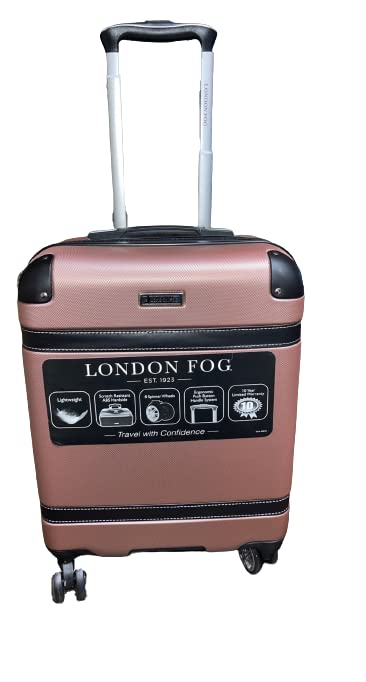 LONDON FOG Vintage Hardside Expandable Spinner Luggage,Midnight pink , Carry-On 20-Inch