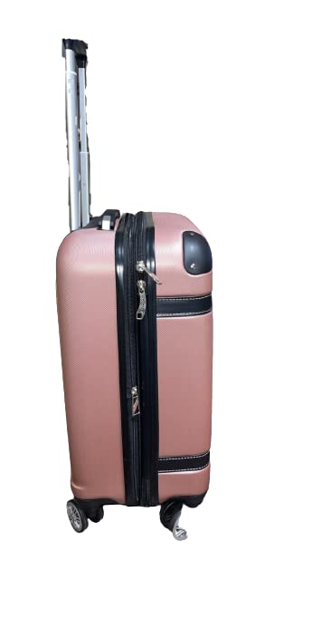 LONDON FOG Vintage Hardside Expandable Spinner Luggage,Midnight pink , Carry-On 20-Inch