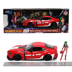 jada toys robotech 1:24 2020 toyota supra die-cast car w/ 2.75" miriya sterling figure, toys for kids and adults