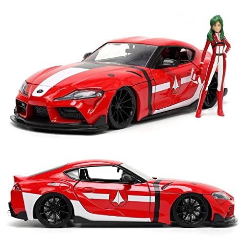 Jada Toys Robotech 1:24 2020 Toyota Supra Die-cast Car w/ 2.75" Miriya Sterling Figure, Toys for Kids and Adults