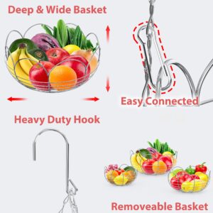 Simple Houseware Modern 3-Tier Hanging Fruit Basket, Chrome