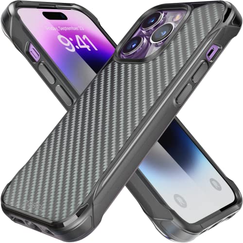 REBEL Phone iPhone 14 Pro Case [Gen-4 Series Aramid Fiber] Strong MagSafe Compatible, Protective Shockproof Corners, Metal Buttons, Upgraded Slim Case for iPhone 14 Pro 6.1 Inch 2022 (Black)