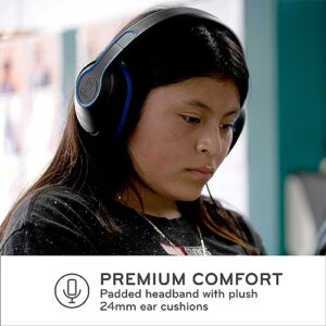 ThinkWrite Technologies REVO TW300, Premium Wired Over-Ear Headphones, Noise Reducing Headphones with 3.5mm Jack, Black