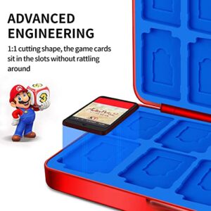 Switch Game Holder Case with 24 Cartridge Slots and 24 Micro SD Card Storage, Slim Portable Game Organizer Traveler Gift Accessories with Magnetic Closure, Protective Hard Shell and Soft Lining