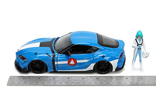 Jada Toys Robotech 1:24 2020 Toyota Supra Die-cast Car w/ 2.75" Max Sterling Figure, Toys for Kids and Adults