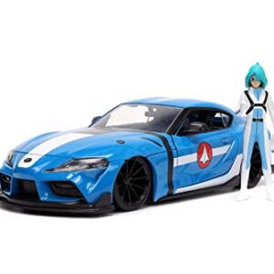 Jada Toys Robotech 1:24 2020 Toyota Supra Die-cast Car w/ 2.75" Max Sterling Figure, Toys for Kids and Adults