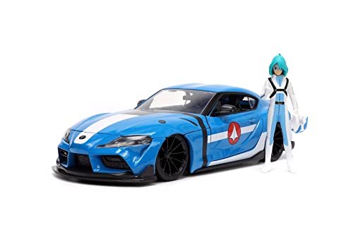 Jada Toys Robotech 1:24 2020 Toyota Supra Die-cast Car w/ 2.75" Max Sterling Figure, Toys for Kids and Adults