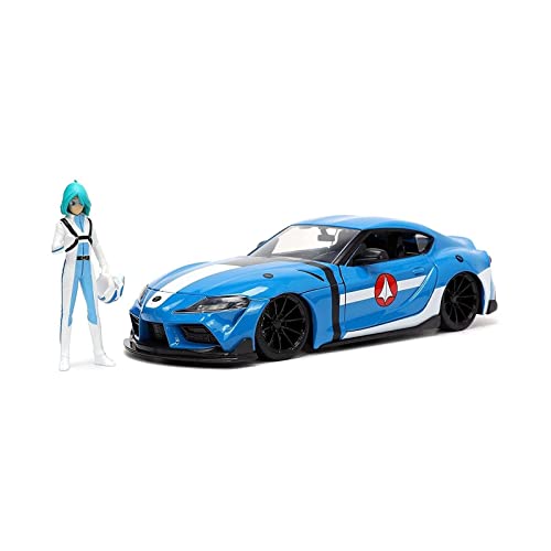 Jada Toys Robotech 1:24 2020 Toyota Supra Die-cast Car w/ 2.75" Max Sterling Figure, Toys for Kids and Adults