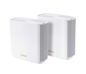asus zenwifi xt9 ax7800 tri-band wifi6 mesh wifisystem (2pack), 802.11ax, up to 5700 sq ft & 6+ rooms, aimesh, lifetime free internet security, parental controls, 2.5g wan port, unii 4, white