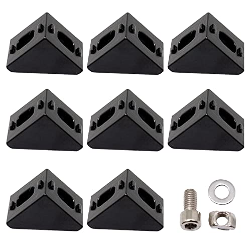 2020 Aluminum Extrusion Connector Bracket Corner Brace Set, Metal Corner Braces with Socket Head Cap Screws, Mounting Bolts and Washers - Aluminum Extrusion Accessories (20mmx20mm, 20pcs)