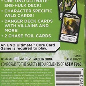 UNO Ultimate Marvel Card Game Add-On Pack with She-Hulk Character Deck & 2 Collectible Foil Cards, Vary