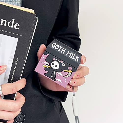 Cartoon Case Design for Apple AirPods Pro (2nd Generation) 2022 Version Adorable Case Soft Silicone Cover Silicone Shockproof Case Anti-Fall Case for Airpod Pro2 Case Goth Milk