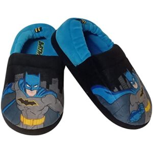 dc comics boy's batman plush slippers (black/blue, numeric_5)