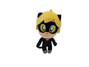 miraculous chibi cat noir plush toy from tales of ladybug and cat noir | 15cm cat noir soft toy | super soft and cuddly toys bring their favourite tv show to life | bandai