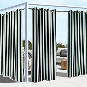 LOFT LIVING Corsica Stripe Indoor/Outdoor Curtain Panel 50" x 108" in Black