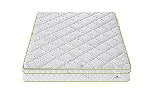 Queen Size Mattress - 8 Inch Cool Comfort Foam & Spring Hybrid Mattress with Breathable Organic Cotton Cover - Quilted Foam Plush Euro Pillow Top - Rolled in a Box - Oliver & Smith