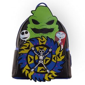 loungefly disney the nightmare before christmas 30th anniversary - oogie boogie glow in the dark mini-backpack, amazon exclusive