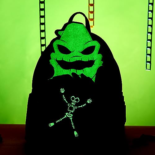 Loungefly Disney The Nightmare Before Christmas 30th Anniversary - Oogie Boogie Glow in The Dark Mini-Backpack, Amazon Exclusive