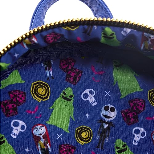 Loungefly Disney The Nightmare Before Christmas 30th Anniversary - Oogie Boogie Glow in The Dark Mini-Backpack, Amazon Exclusive