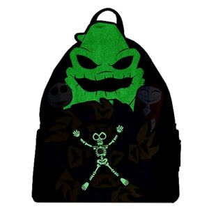 Loungefly Disney The Nightmare Before Christmas 30th Anniversary - Oogie Boogie Glow in The Dark Mini-Backpack, Amazon Exclusive