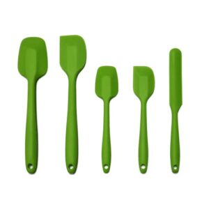 rubber spatulas of 5 silicone heat resistant cooking utensils set for nonstick cookware, kitchen baking decorating supplies frosting spatula set for cake turntable,bread bench scraper