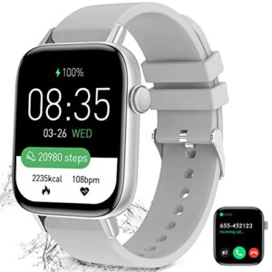 1.9'' smart watch answer make call smartwatch fitness tracker for android phones, 25 sport modes smart watch for iphone compatible with heart rate monitor spo2 sleep step counter for men women teens