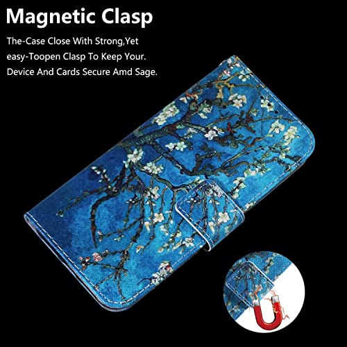 SHOYAO Phone Cover Wallet Folio Case for Oppo REALME 7 PRO, Premium PU Leather Slim Fit Cover for REALME 7 PRO, Horizontal Viewing Stand, Business, Apricot Flower