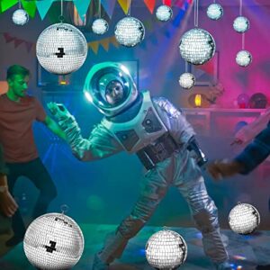 100 Pcs Mirror Disco Balls Decorations Different Sizes Bulk Silver Disco Balls Ornaments Hanging Disco Balls for Christmas Tree Dance Music 50s 60s 70s Disco Themed Party Decor (0.8,1.6,2.4,3,4,8)