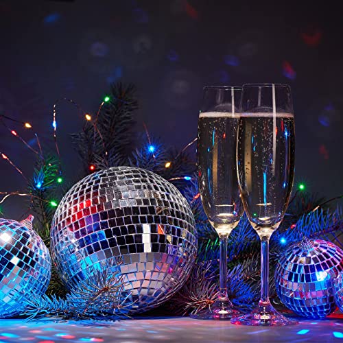 100 Pcs Mirror Disco Balls Decorations Different Sizes Bulk Silver Disco Balls Ornaments Hanging Disco Balls for Christmas Tree Dance Music 50s 60s 70s Disco Themed Party Decor (0.8,1.6,2.4,3,4,8)