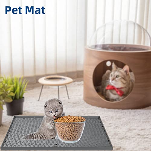 Under Sink Mat, 34"*22" Under Sink Mats for Kitchen Waterproof,with Drain Hole, Kitchen Bathroom Cabinet Silicone Mat ， Protector for Drips Leaks Spills