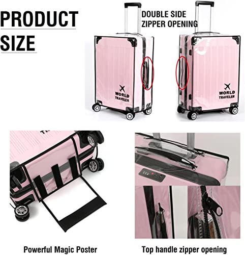 RF REENFAYA Suitcase Cover Luggage Protector Covers Clear Luggage Cover PVC Suitcase Luggage Cover Waterproof Luggage Case Thicken Suitcase Protector Cover (30inch)