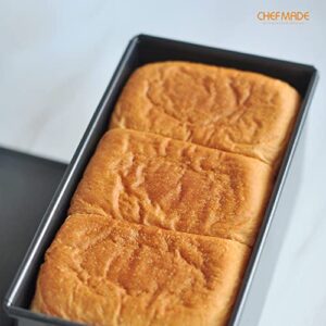 CHEFMADE Bread Loaf Pan with Lid, Nonstick 0.99Lb Dough Capacity Rectangle Flat Toast Box for Oven Baking
