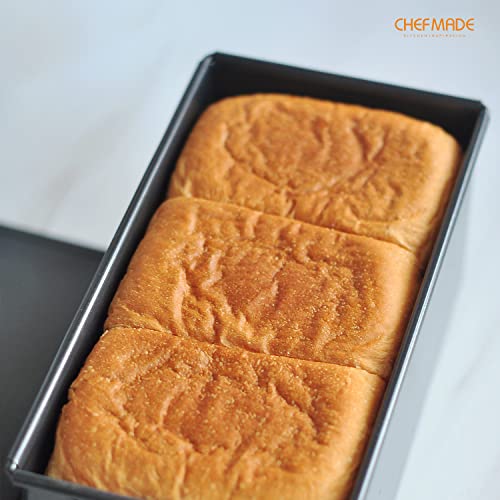 CHEFMADE Bread Loaf Pan with Lid, Nonstick 0.99Lb Dough Capacity Rectangle Flat Toast Box for Oven Baking