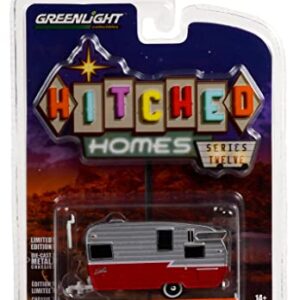 Greenlight 1:64 Hitched Homes Series 12 - Shasta Airflyte - Polished Aluminum and Red 34120-F [Shipping from Canada]