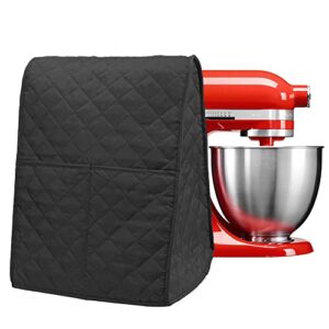 mixer cover,stand mixer dust-proof cover with organizer bag for kitchenaid, sunbeam, cuisinart,4-quart, 4.5-quart, 5-quart, 6-quart, 7-quart, bowl-lift, tilt-head stand mixer(black)