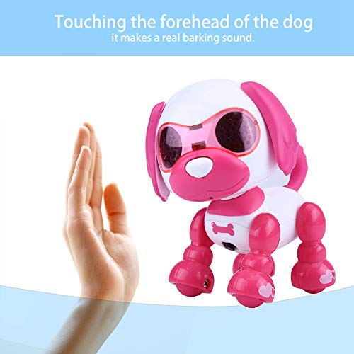 Vbestlife Smart Kids Interactive Walking Sound Puppy,Robot Dog Pet Toy, LED Record Educational Gift (Rose Red)