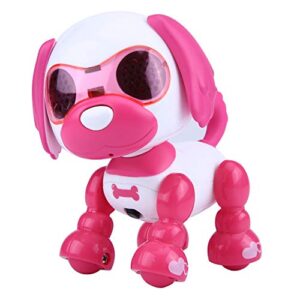 Vbestlife Smart Kids Interactive Walking Sound Puppy,Robot Dog Pet Toy, LED Record Educational Gift (Rose Red)