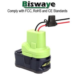 Biswaye Power Wheels Adapter Compatible with Ryobi 18V ONE+ Battery P102 P107 for Ride on Toys Rc Car Dune Racer Truck or Robotics or DIY Use, Power Wheel Adapter with Fuse & Wire Terminals