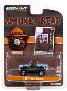 greenlight 1:64 smokey bear series 1 - 1967 fod bronco (doors removed) “only you can prevent forest fires” 38020-c [shipping from canada]