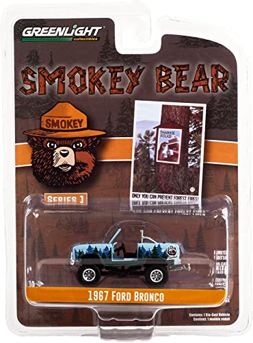 Greenlight 1:64 Smokey Bear Series 1 - 1967 Fod Bronco (Doors Removed) “Only You Can Prevent Forest Fires” 38020-C [Shipping from Canada]