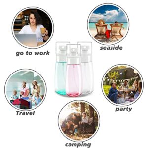 Portable Travel Spray Bottle,3Pcs 100ml/3oz Fine Mist Hairspray Bottle for Essential Oils, Empty Airless Makeup Face Spray Bottle Clear Refillable Travel Containers for Cosmetic Skincare Perfume.