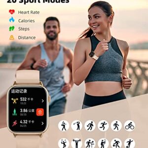 EGQINR Smart Watch (Answer/Make Call), 1.68" Fitness Tracker Smartwatch for Android iPhone with Blood Pressure Blood Oxygen Heart Rate Sleep Monitor Pedometer, IP67 Waterproof Smart Watches for Women